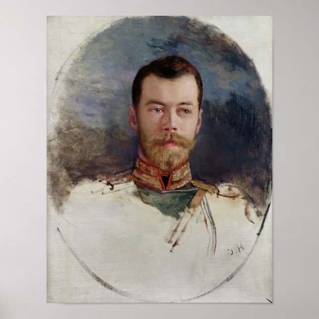Poster Estudo para um retrato do czar Nicholas II 1898 (Frente)