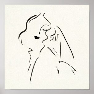 Poster Estudo Simples - Esboço de uma Senhora