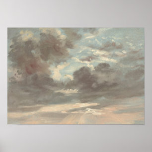 Poster Estudo sobre Nuvens: Stormy Sunset - Constable