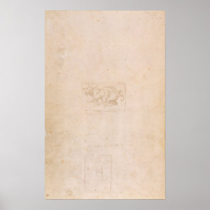 Pôster Estudo W.54 de um dragão