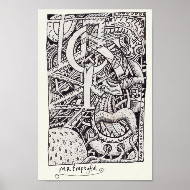 Poster Esvaziado, Desenho De Tinta (Frente)