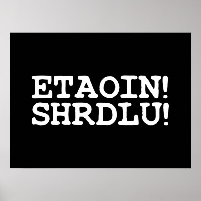 PÔSTER ETAOIN! SHRDLU! (Frente)