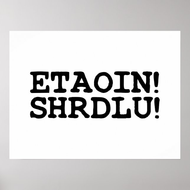 POSTER ETAOIN! SHRDLU! (Frente)
