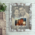 Poster Etapa do Ano & Agora | Foto do Casal<br><div class="desc">Apresentando suas próprias fotos a partir de então e agora em um design de sobreposição de tendências. Foto Frame traz o passado e o presente juntos e celebra o quão longe você chegou, com espaço para duas de suas fotos favoritas e uma mensagem personalizada. Os entrevistados são o momento do...</div>