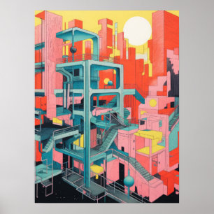 Poster Etapas da Cidade: Uma Viagem Caleidoscópica Atravé