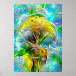 Poster Eteal Dandelions em Neon Dreamscape