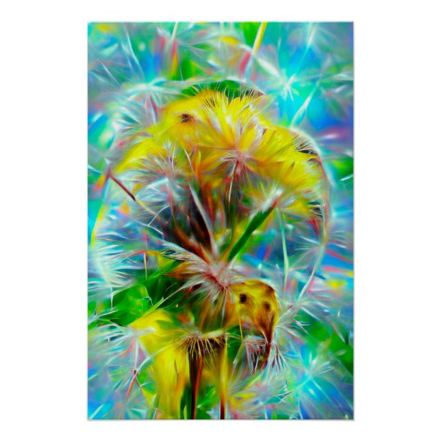 Pôster Eteal Dandelions em Neon Dreamscape (Frente)