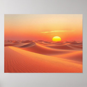 Poster Eterna Solidão Dourada: Pôr do Sol Radiante Sobre