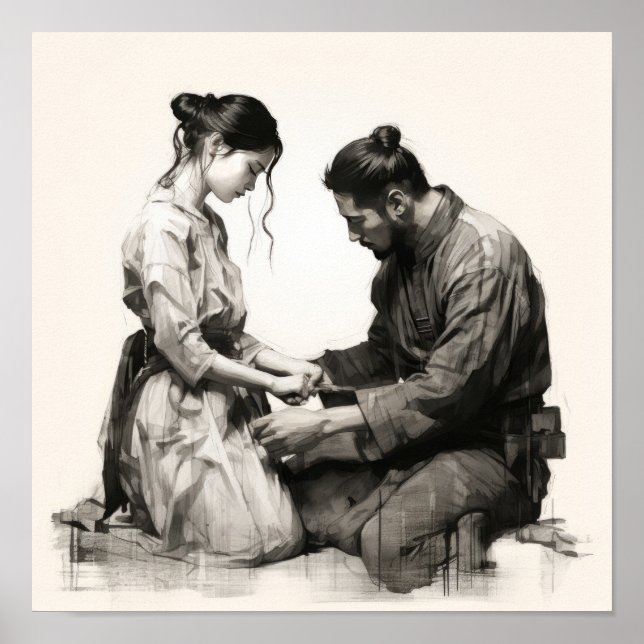 Poster Eternal Bonds: Abraçando o Amor no Tradicional Jap (Frente)