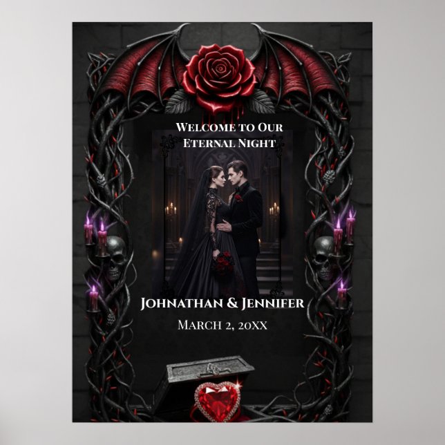 Poster Eternal Night Gothic Vampire Wedding Dark Romance (Frente)