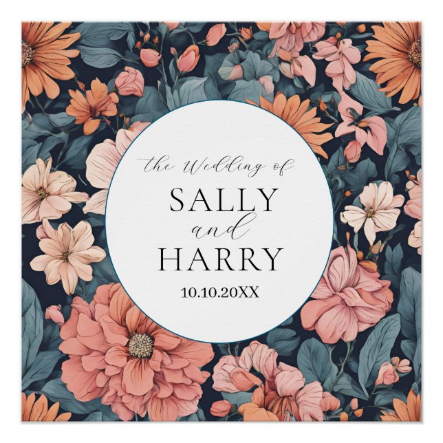 Pôster Eterno: Casamento com Rosa de Vintage desbotado (Frente)