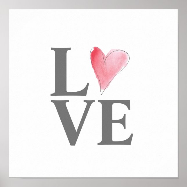 Poster ETERNO de arte rosa doce do amor (Frente)