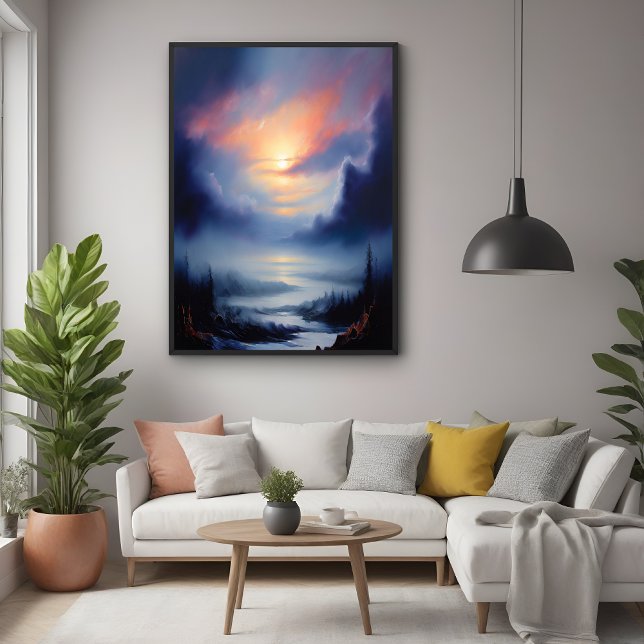 Pôster Eterno Sunrise Sobre A Paisagem Das Montanhas Mist (Criador carregado)