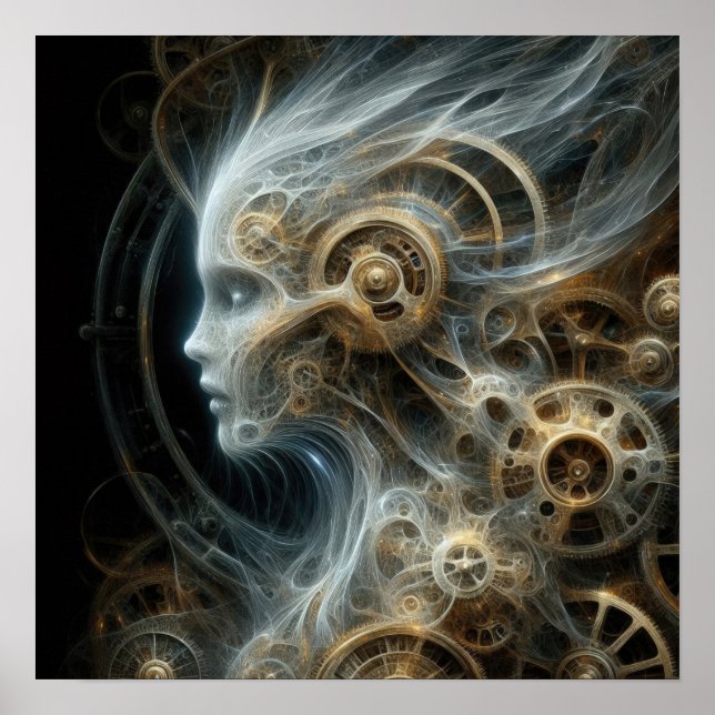 Poster Ethéal Steampunk - Abstrato - Arte Surreal (Frente)