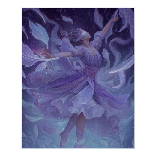 Pôster Ethereal Violet Dancer in Dream Motion (Frente)