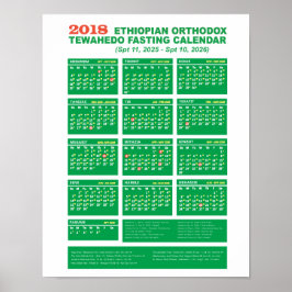 Poster Ethiopian Orthodox Fasting Calendar 2018