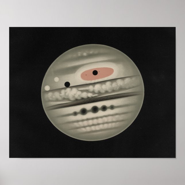 Poster Etienne Leopold Trouvelot - O Planeta Júpiter (Frente)