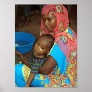 Poster etíope da mãe e da criança