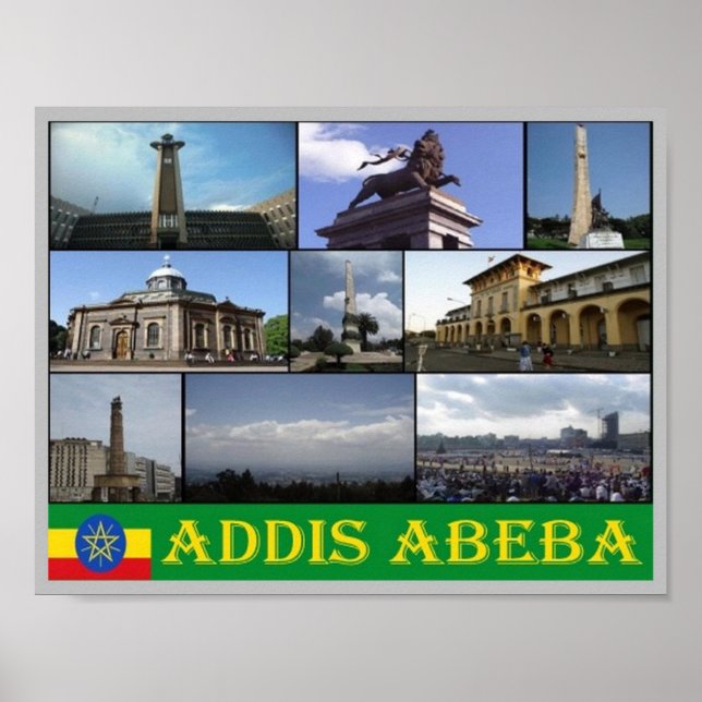 Poster Etiópia - Addis Abeba - Mosaico - (Frente)