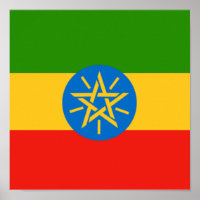 Etiópia - Bandeira do País Etíope - Orgulho Domést