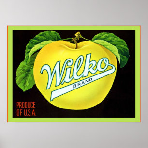 Poster Etiqueta da caixa da fruta do vintage