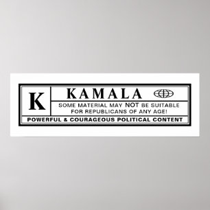 Poster Etiqueta de advertência de Kamala