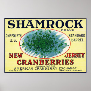 Pôster Etiqueta de amora de Marca Shamrock
