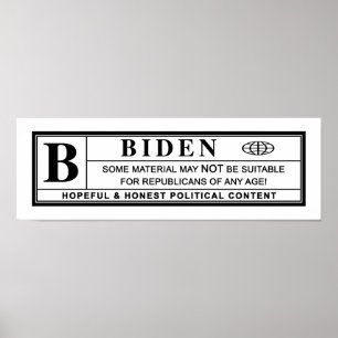 Poster Etiqueta de Aviso do Joe Biden