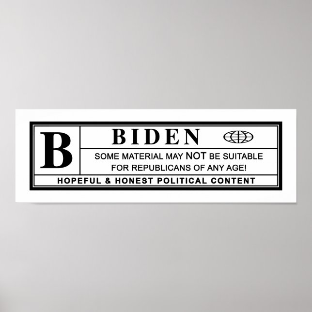 Poster Etiqueta de Aviso Joe Biden (Frente)