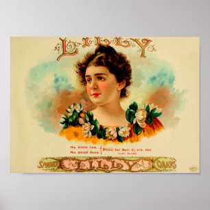 Pôster Etiqueta de Caixa de Cigarro Vintage
