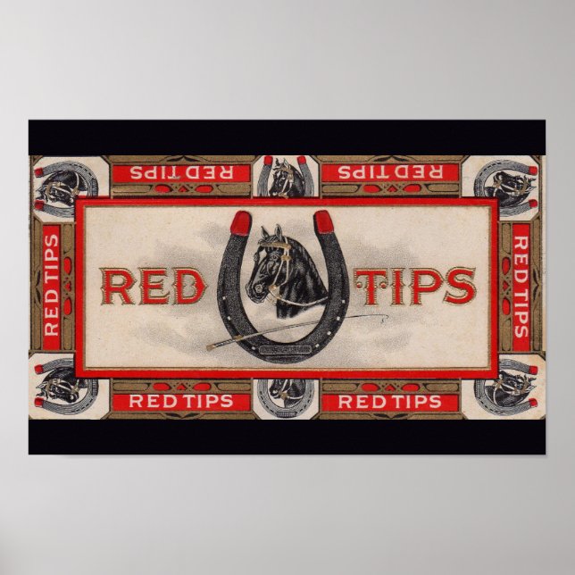 Poster Etiqueta de charuto Red Tips (Frente)