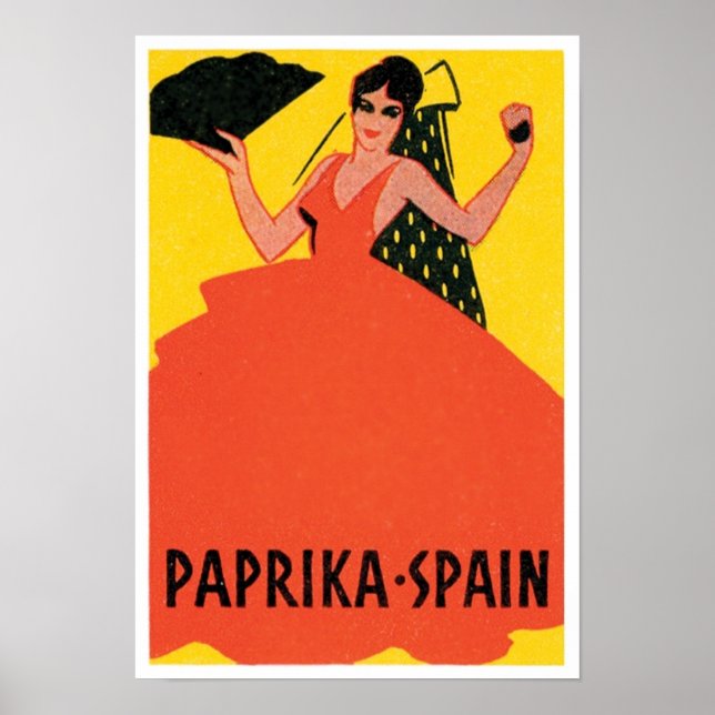 Pôster Etiqueta de entrada da Espanha Paprika (Frente)