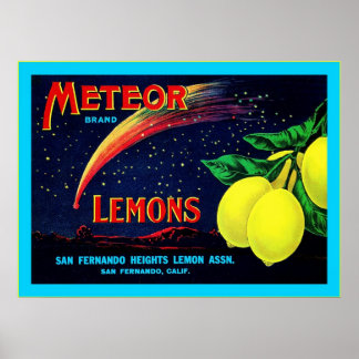 Poster Etiqueta de Taxa de Fruta de Vintage