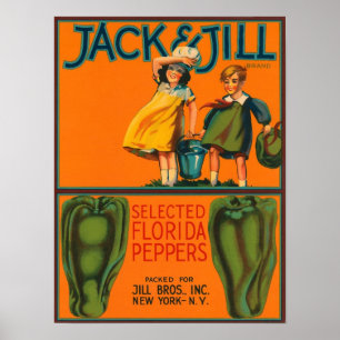 Pôster Etiqueta de taxa de juro de Jack e Jill Peppers