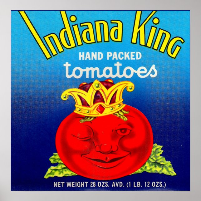 Poster etiqueta de tomate do Indiana King (Frente)