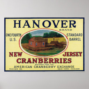 Pôster Etiqueta do arando da marca de Hanover