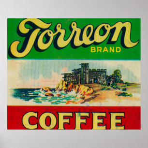 Poster Etiqueta do café de Torreon
