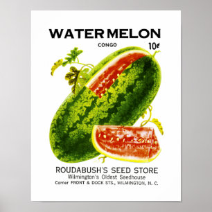 Poster Etiqueta do pacote da semente da melancia