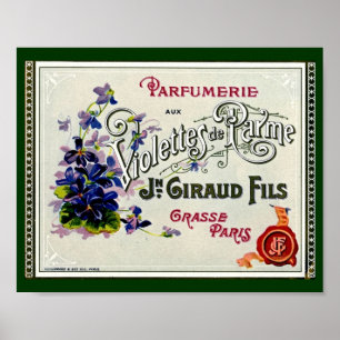Poster Etiqueta do perfume de Violette do francês