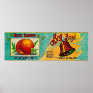 Poster Etiqueta do pêssego de Bell