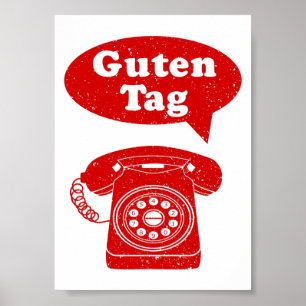 Poster Etiqueta Guten Telefone Retro Alemão