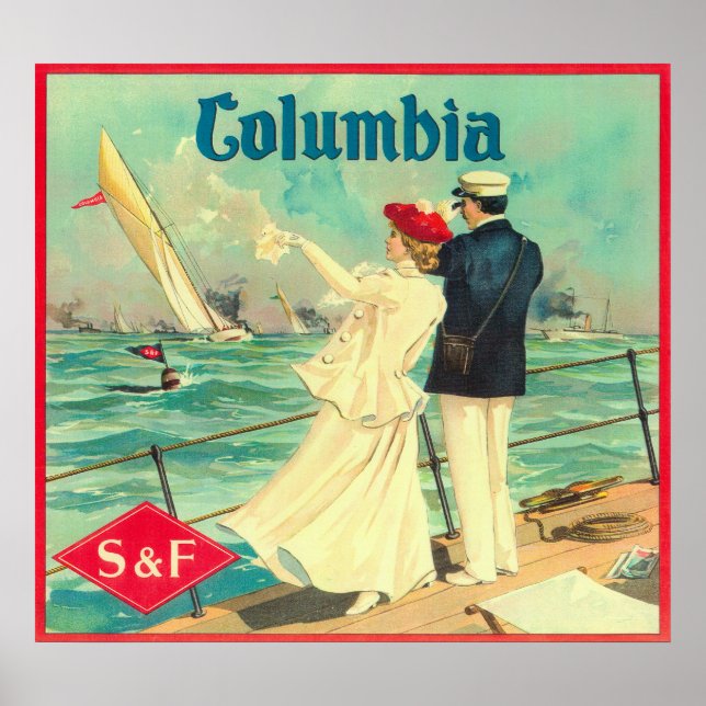 Poster Etiqueta Laranja Columbia (Frente)