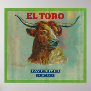 Poster Etiqueta Laranja El Toro