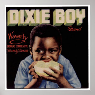 Pôster Etiquetas velhas da caixa da fruta das laranjas do