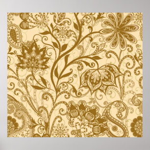 Poster Etnia Mandalas: Padrão de Estilo Indiano