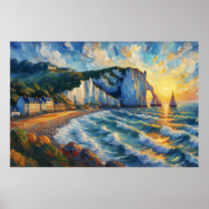 Poster Etretat Oil Painting