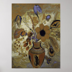 Poster Etruscan Vase com Flores
