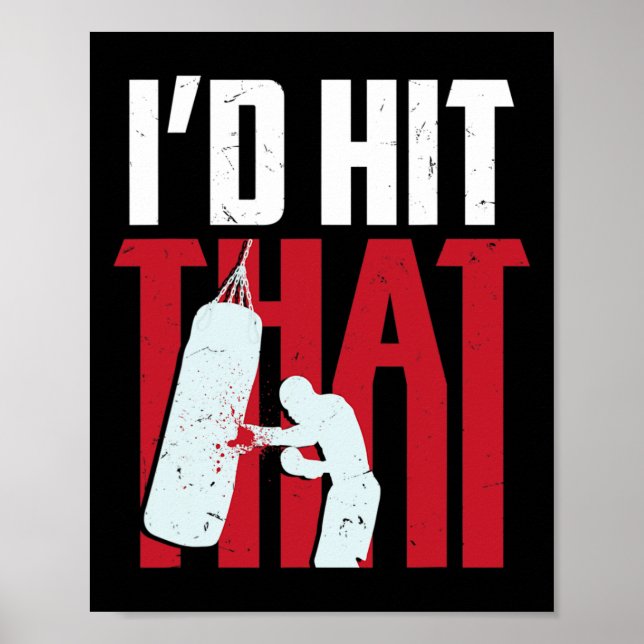 Poster Eu Acertaria Esse Presente Engraçado de Boxe Kickb (Frente)