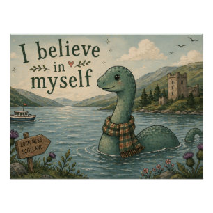 Pôster Eu acredito em mim mesmo Loch Ness Monster caprich