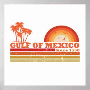 Poster Eu adoro a vintagem do Golfo do México est 1550